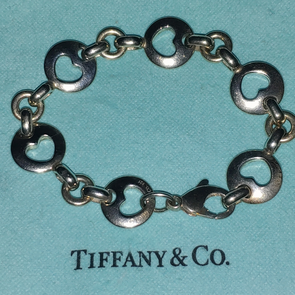 Authentic Tiffany and Co stencil heart cut out bracelet